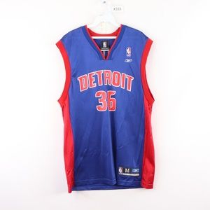 Reebok Mens Medium Detroit Pistons Wallace Jersey